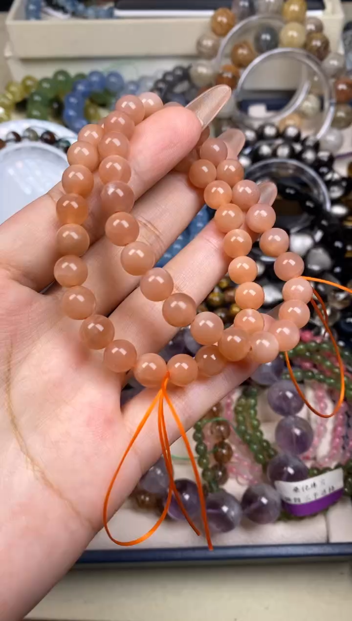 未镶嵌手串水晶橙月光两条