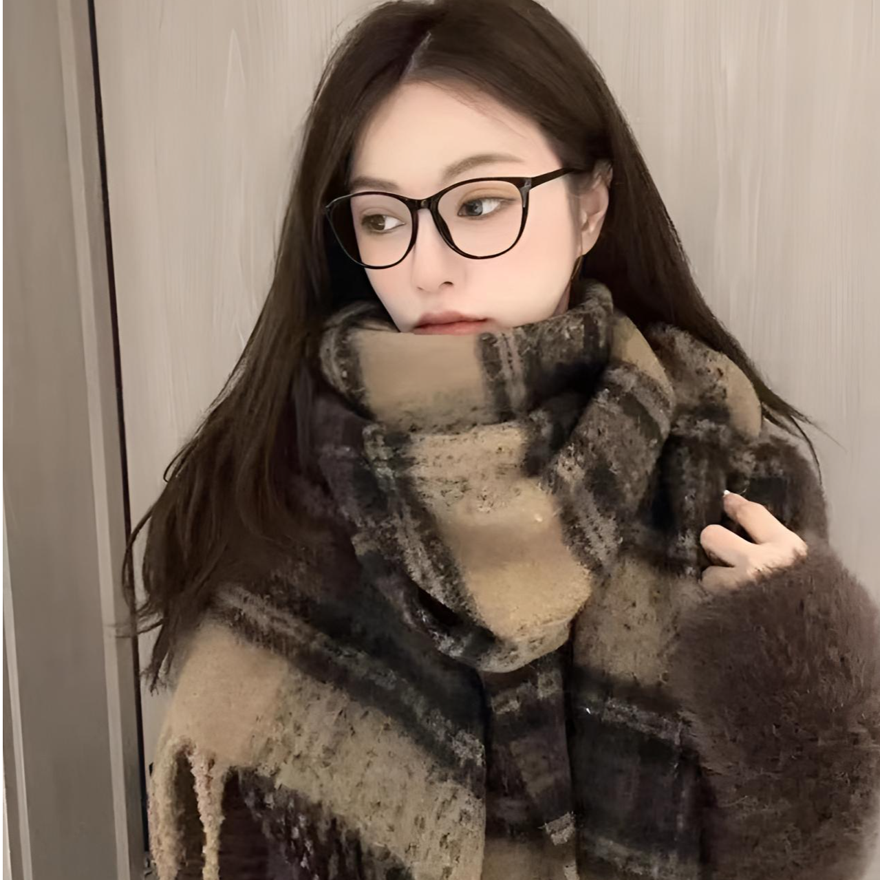 1编码【100-1001】2025百搭保暖新款冬季围巾