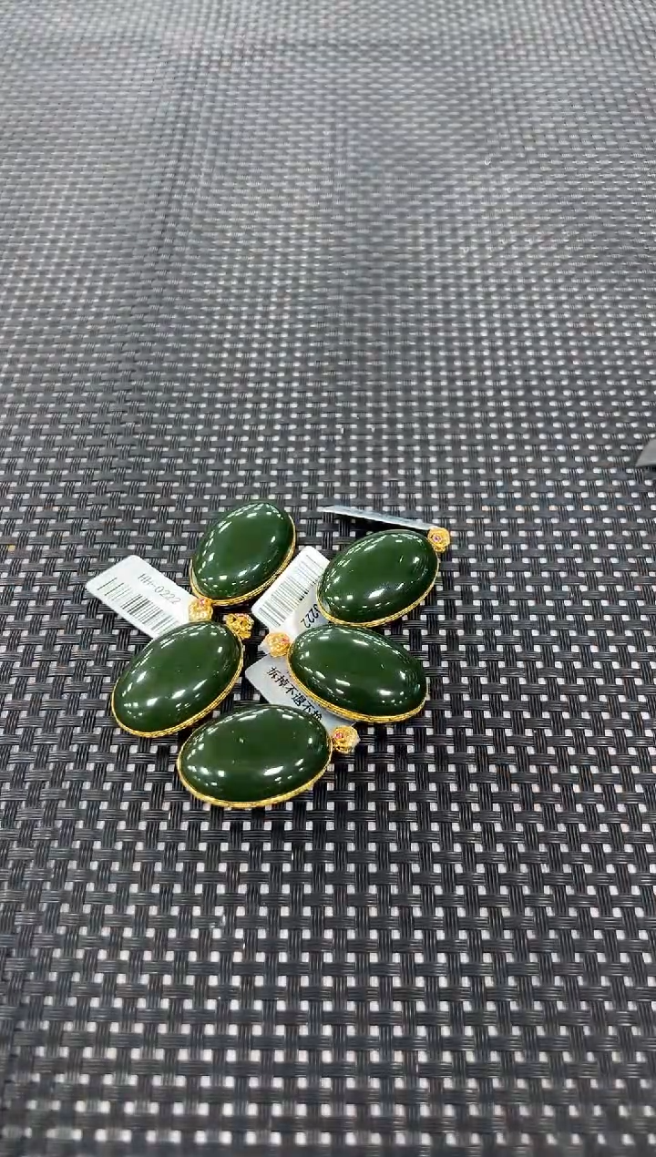 和田玉18K金镶嵌颈饰（多样性发一件）0222