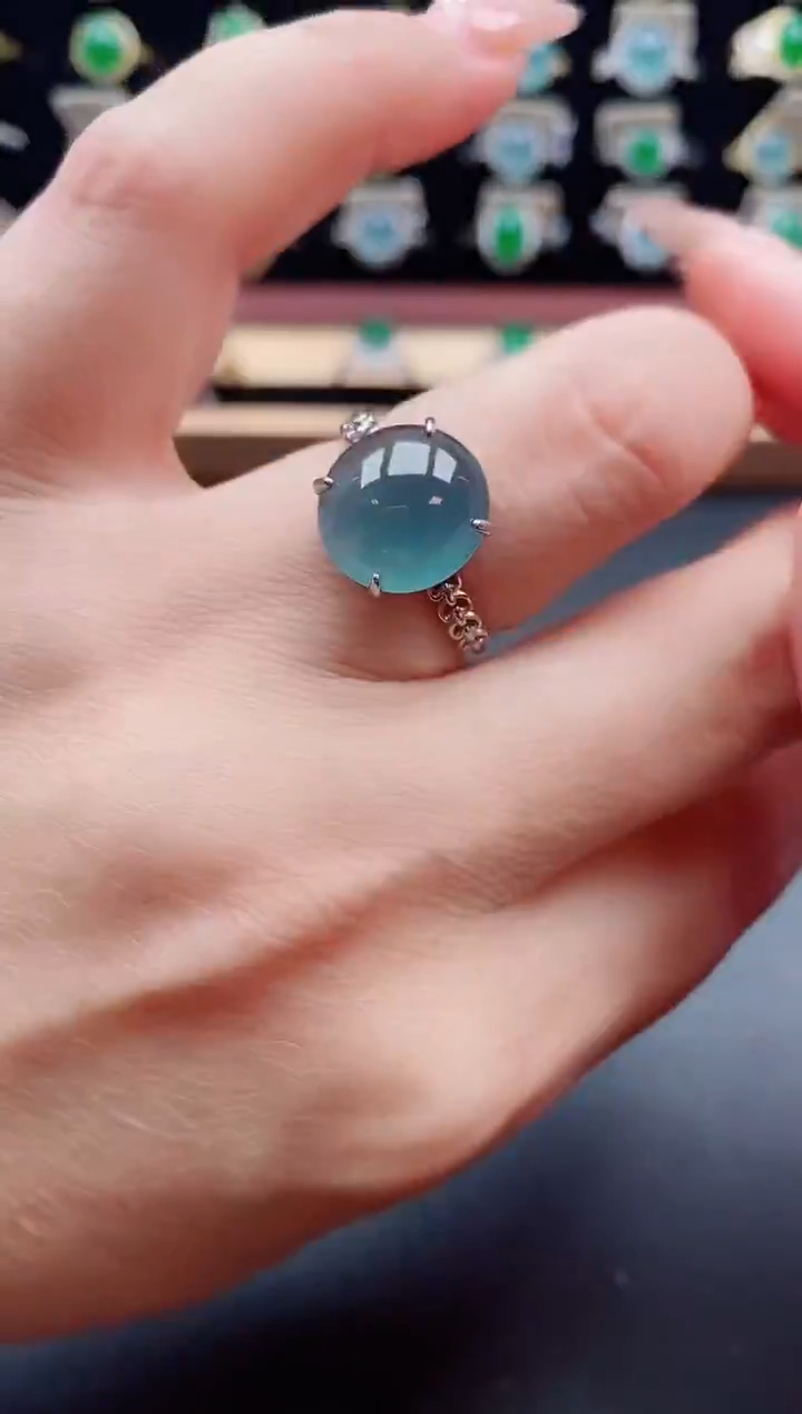 银S925镶嵌戒指翡翠1