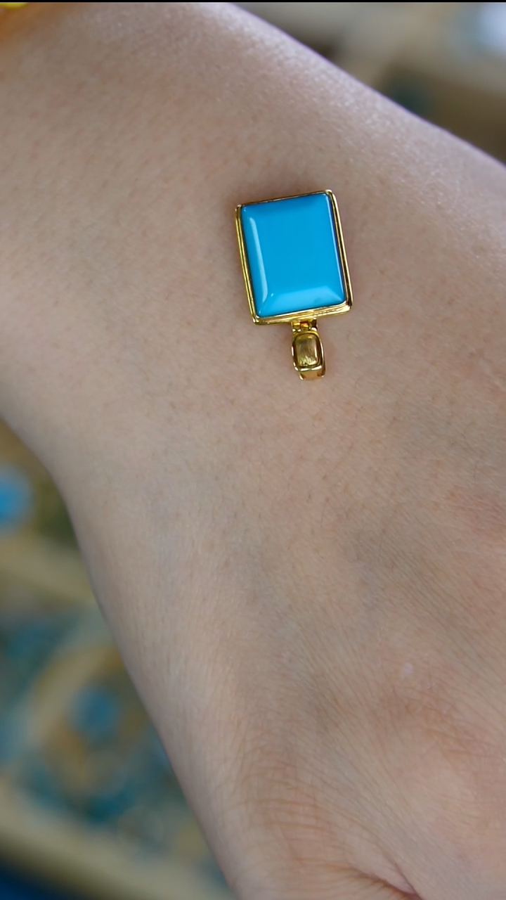 18K金镶嵌绿松石吊坠(赠链)【闫闫专属】XZ287WG