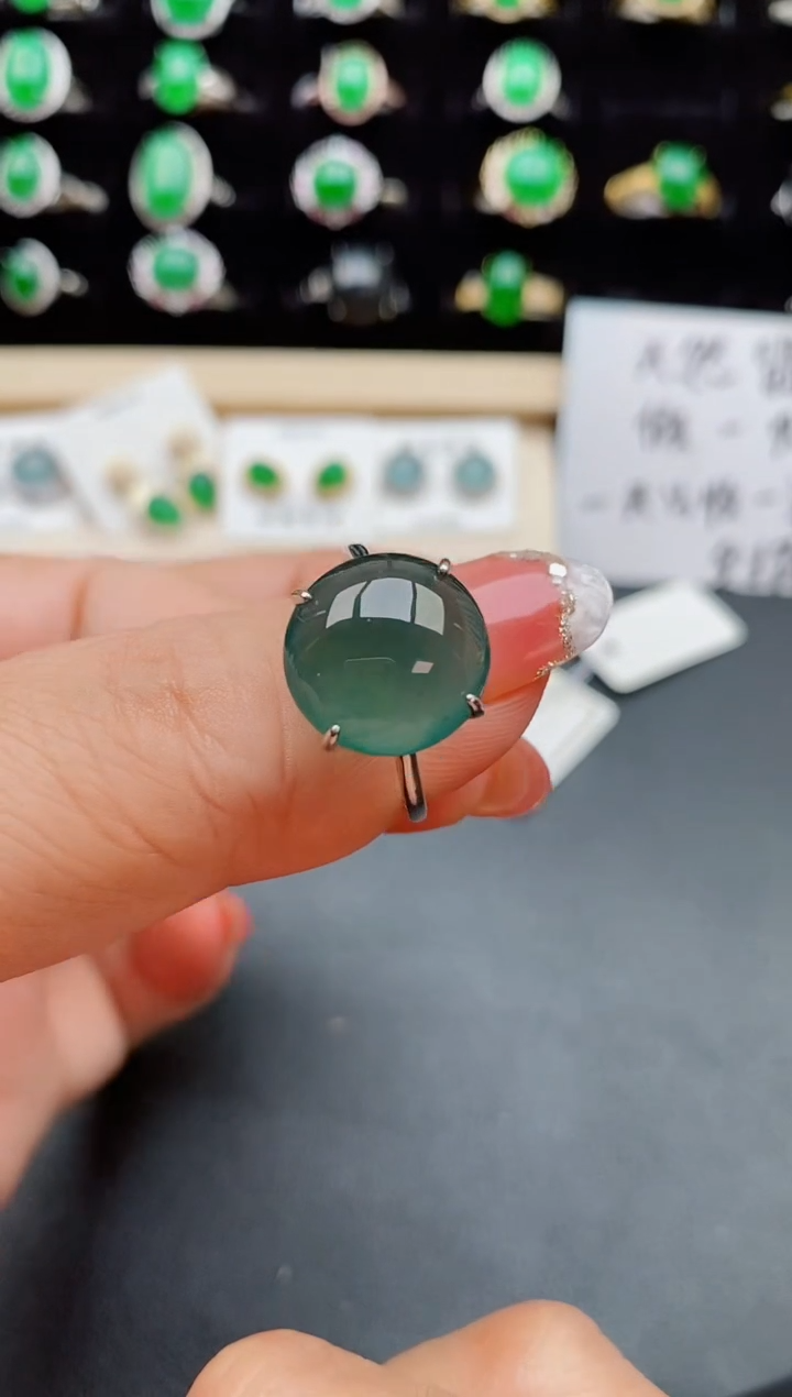 【闪购商品】翡翠戒指银S925镶嵌0800