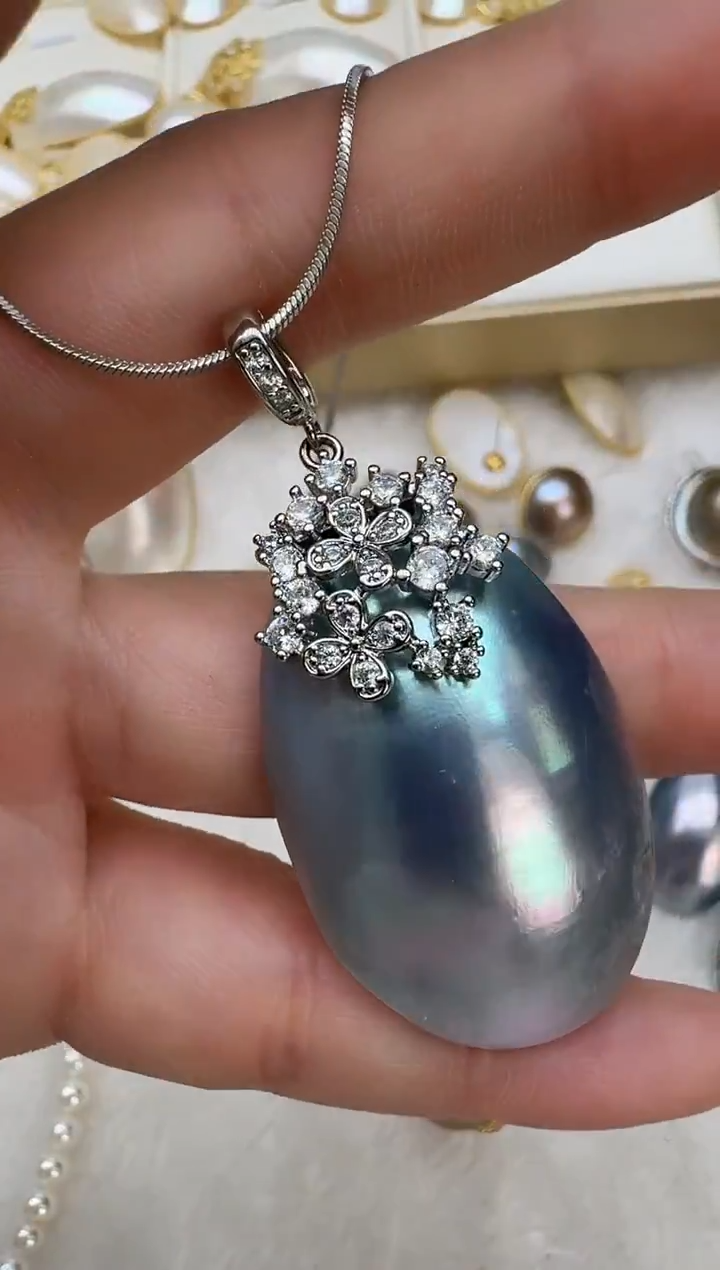 钛钢无繁花蓝色马贝