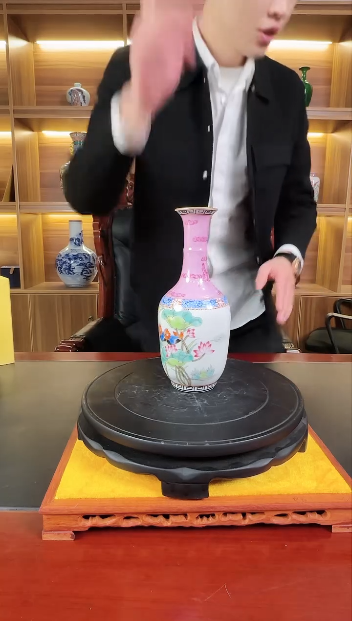 【闪购商品】摆件景德镇胭脂粉观音瓶