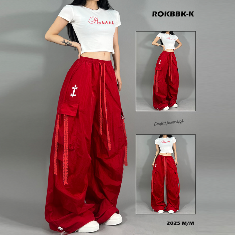ROKBBK-K布韩街舞潮牌2025新款美式宽松休闲显瘦休闲长裤