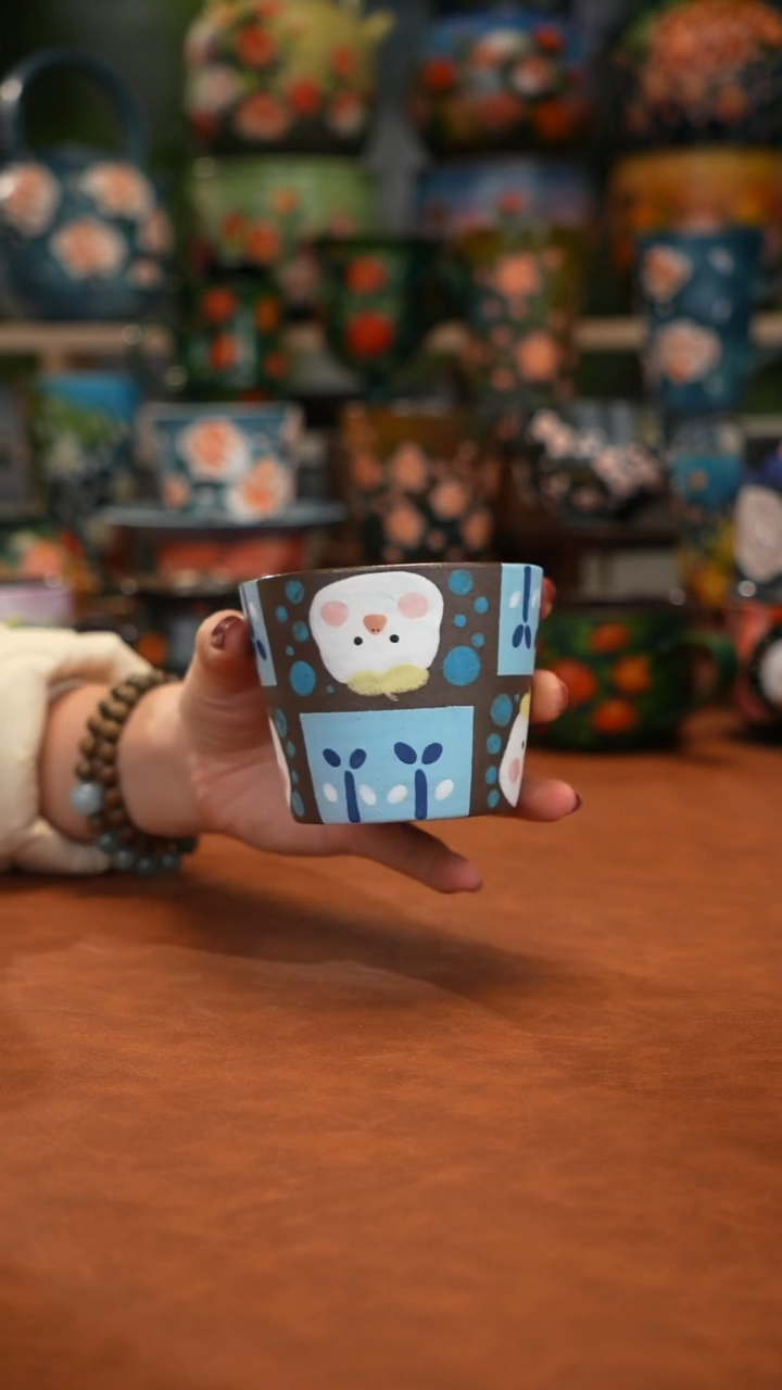 紫砂油画手绘釉下彩