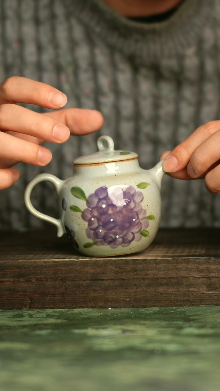 陶瓷青诗集手工手绘瓷器