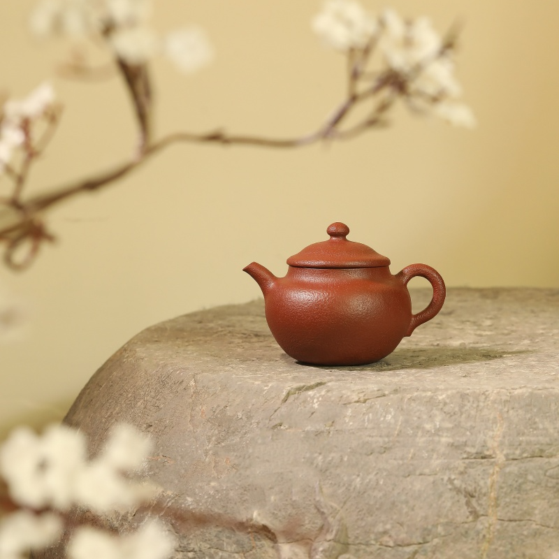 【利贞l大朴布隐（暗芳）】九瀚制原矿大红袍黑骨烧约170cc茶壶茶具