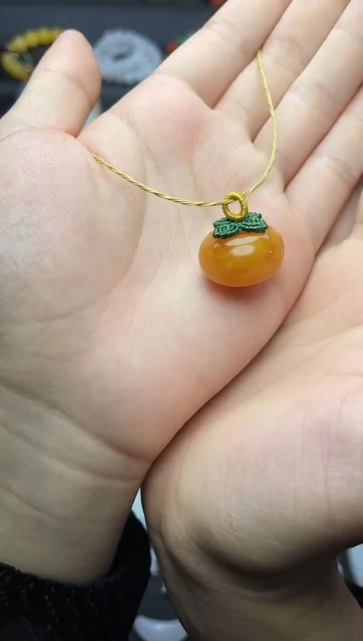 蜜蜡颈饰未镶嵌柿柿如意06