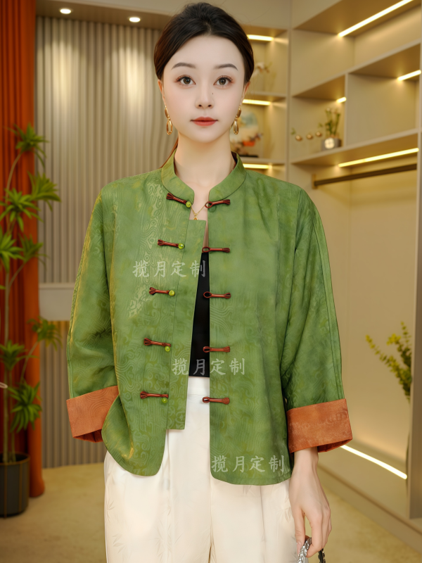 【凝眉】2026早春新款女装上衣修身显瘦时尚立领新中式唐装国风