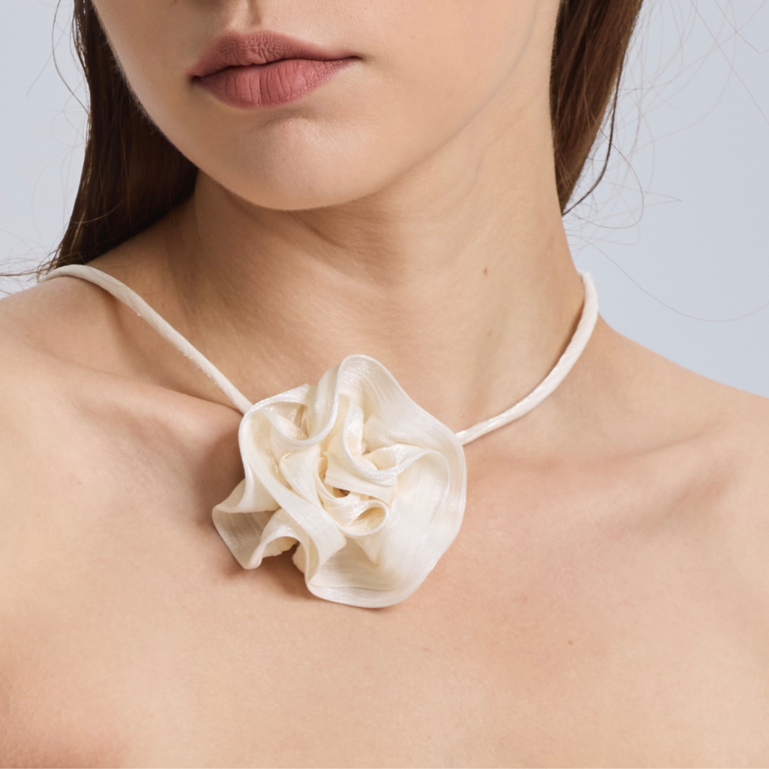 非金属布艺项链 少女风日韩法式女夸张首饰choker植物花卉小众