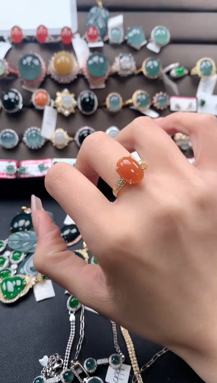 【闪购商品】翡翠戒指银S925镶嵌543534