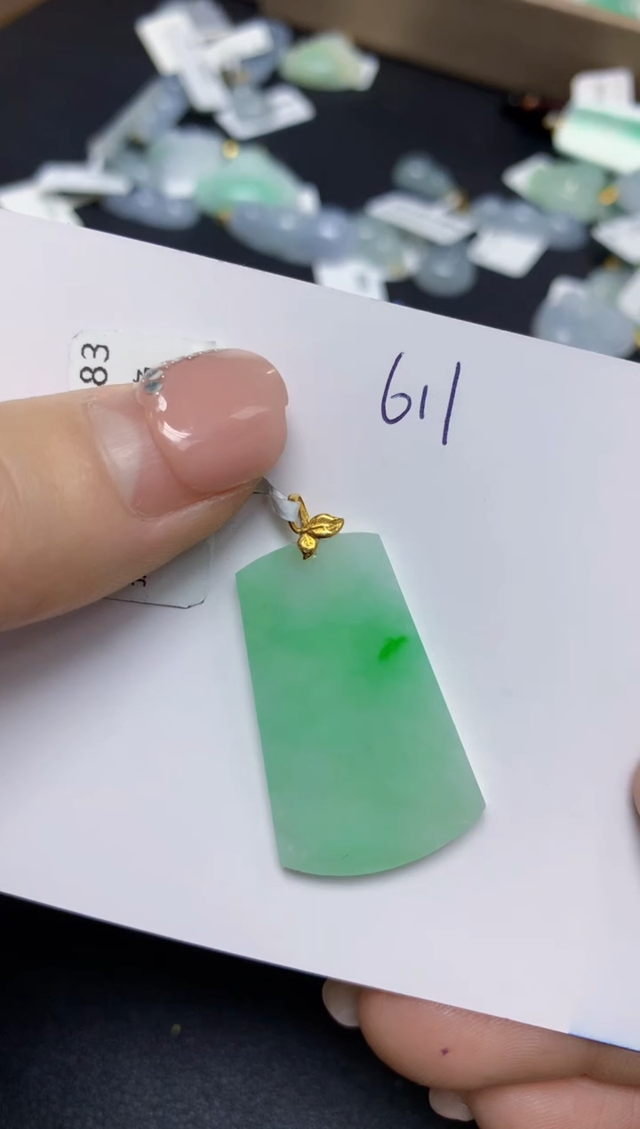 【闪购商品】翡翠挂件18K金镶嵌 天然翡翠A货1