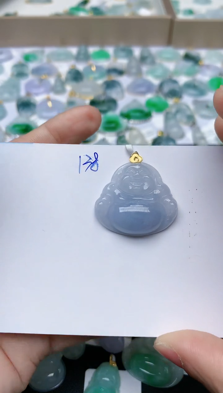 【闪购商品】翡翠颈饰18K金镶嵌天然翡翠A货    