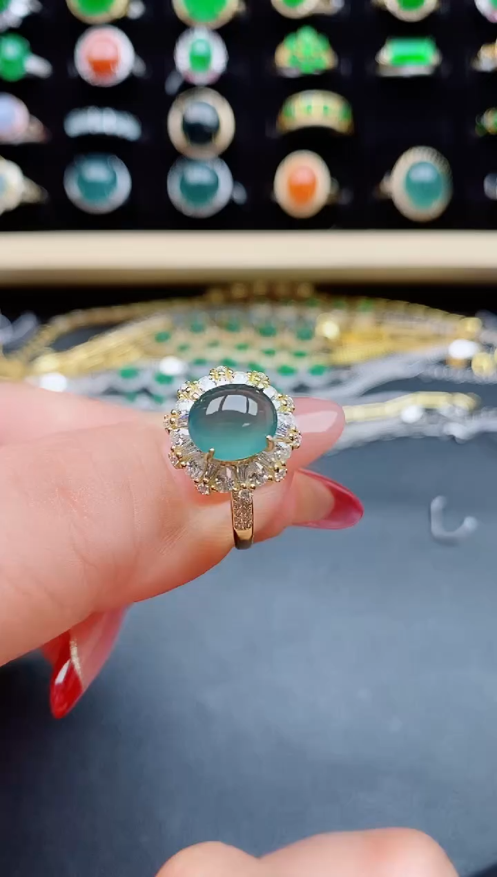 【闪购商品】翡翠戒指银S925镶嵌312321