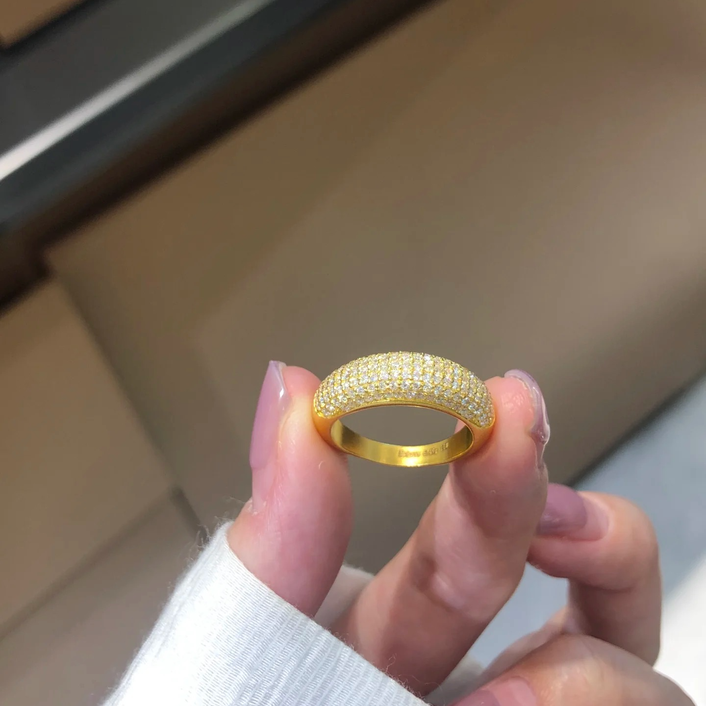 足金999满天星戒指莫桑同款