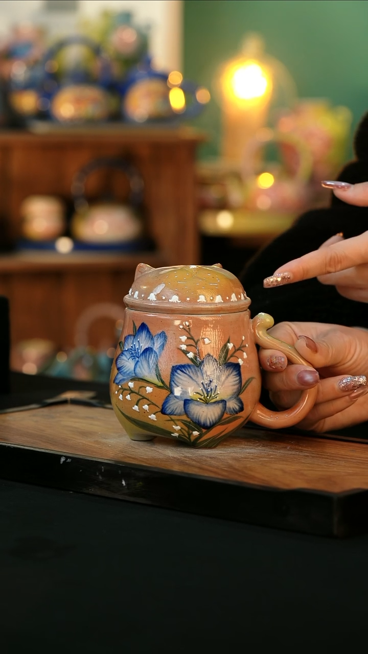 【闪购商品】杯手绘心瓷陶瓷浮力