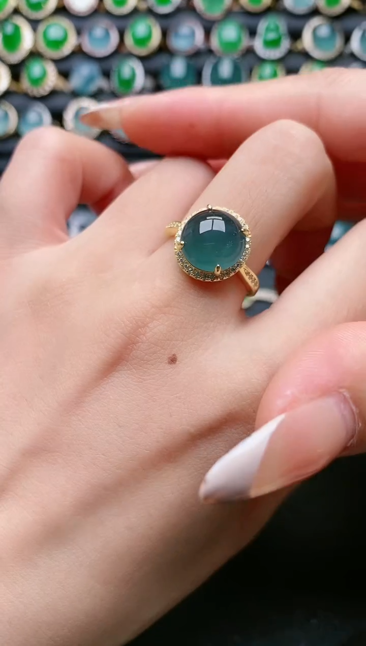 【闪购商品】翡翠戒指银S925镶嵌111111