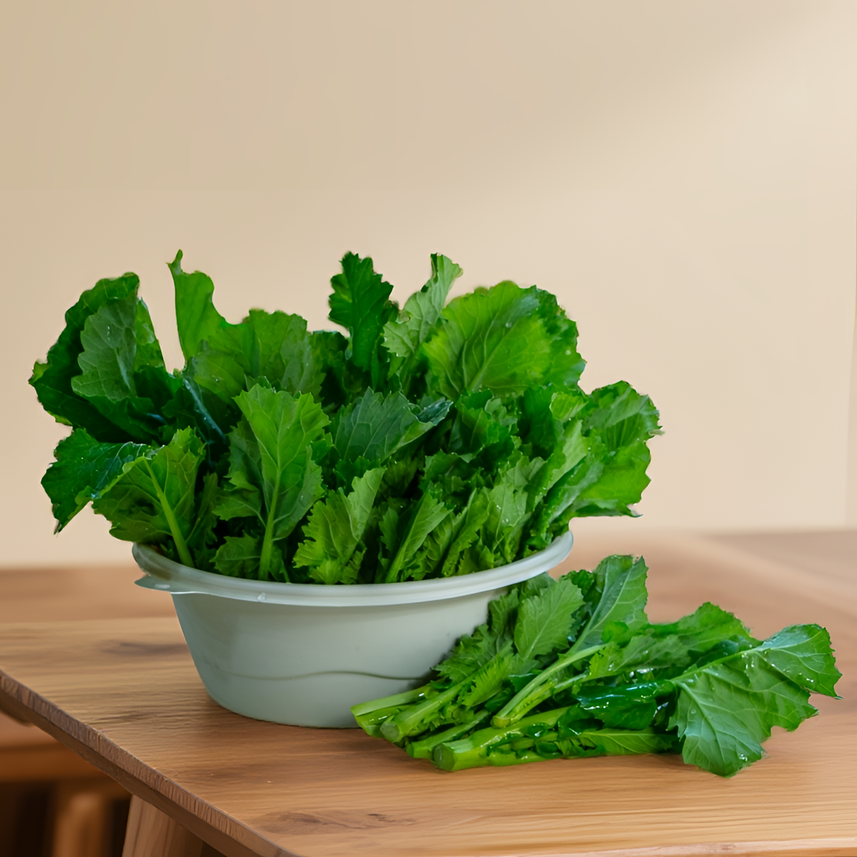 冬日时鲜 · 清炒青油菜苔（配了青油菜苔400g，姜蒜片，干辣椒节）油菜