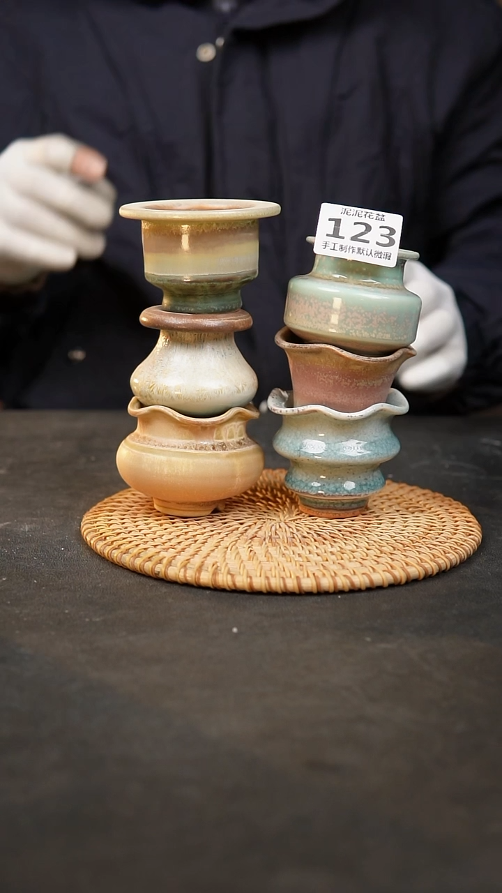 【闪购商品】瓷片泥泥陶瓷花盆 