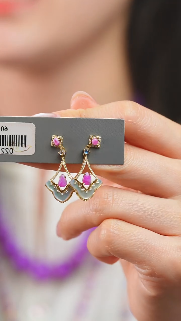 18K金镶嵌苏纪石（舒俱来）耳饰56