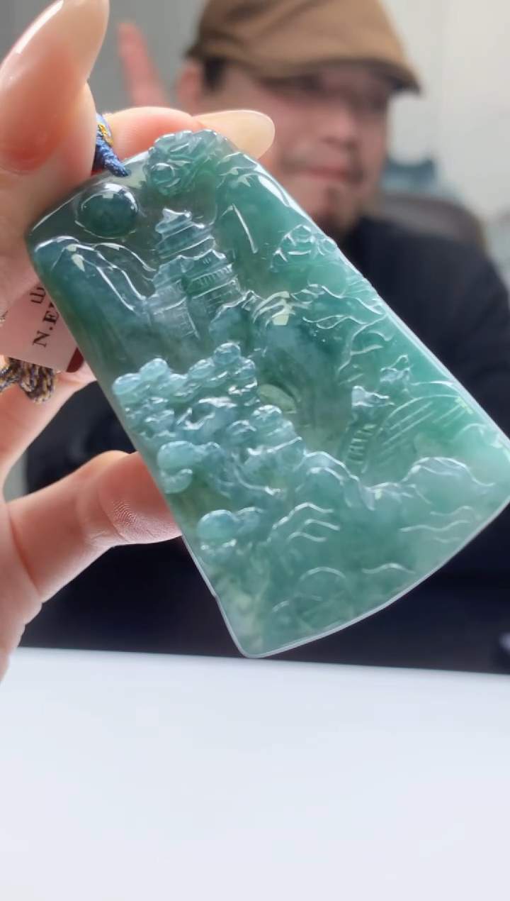 【闪购商品】翡翠颈饰未镶嵌008ee-毛货山水78