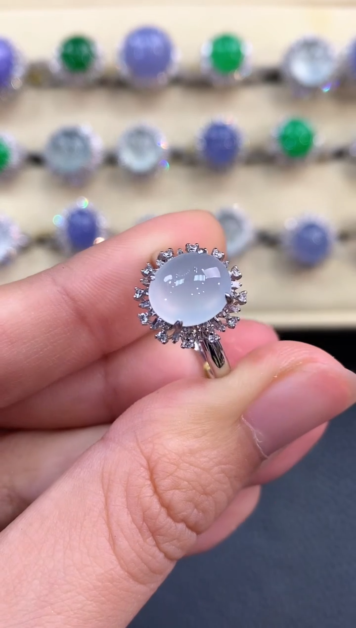 【闪购商品】翡翠戒指18K金镶嵌B73   