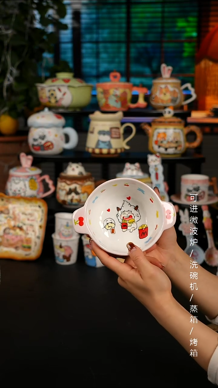 陶瓷便携款景德镇高温釉下彩纯手绘创意瓷