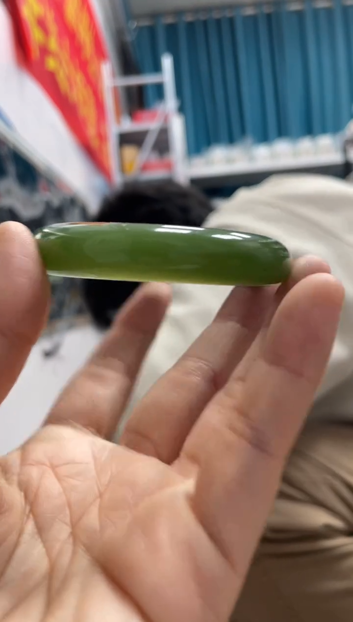 【闪购商品】和田玉（糖玉）手镯未镶嵌A13且末蓝正圈56+