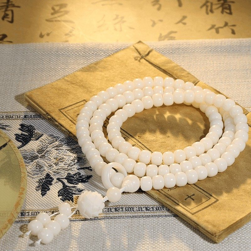 【108颗静心】原生态菩提手串108颗项链毛衣链莲花吊坠跑环男女款