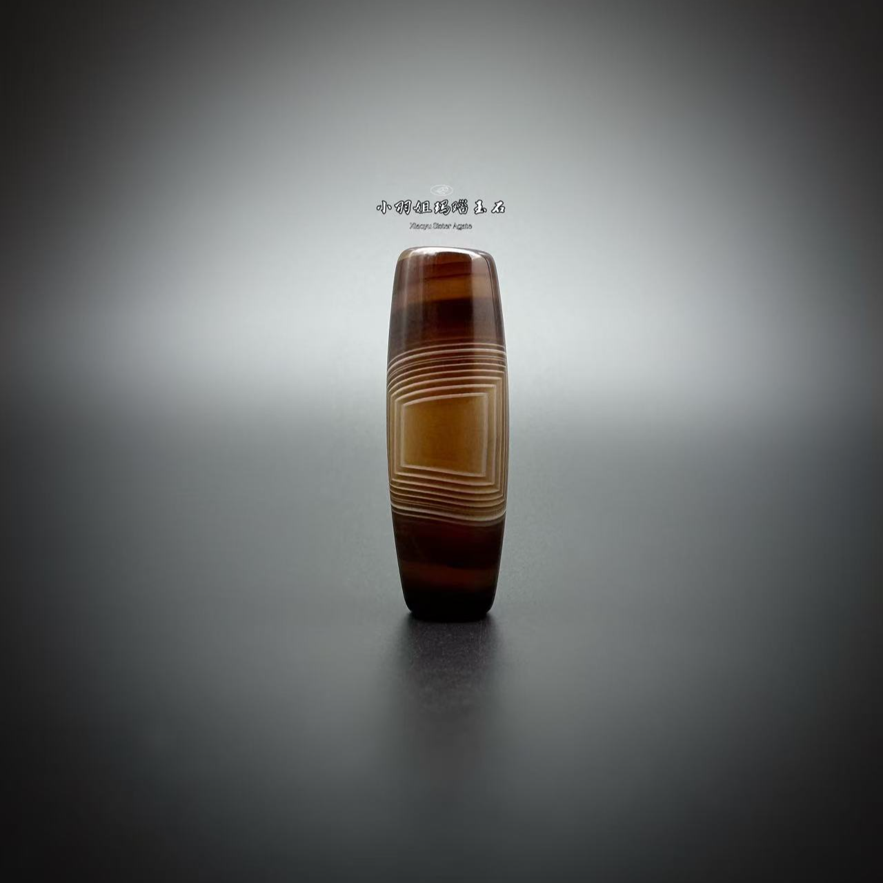 哑光缠丝玛瑙天圆地方玛瑙勒子  尺寸 37.3*12.7
