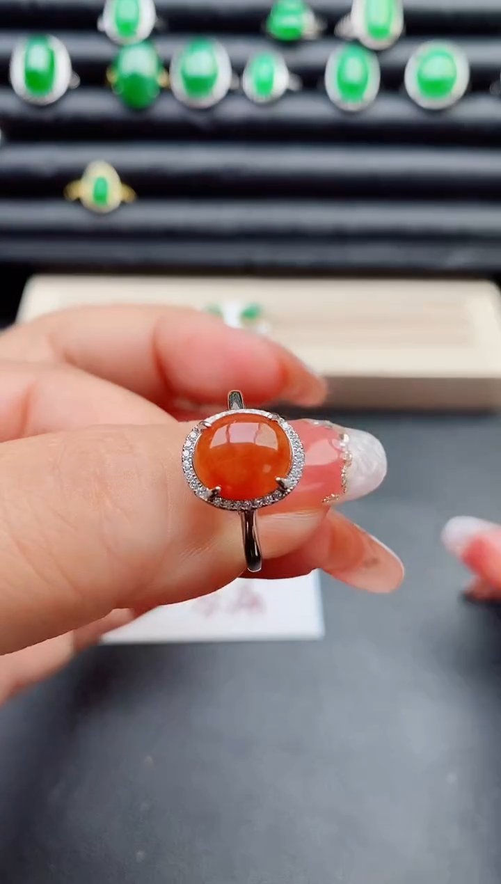 【闪购商品】翡翠戒指银S925镶嵌50800