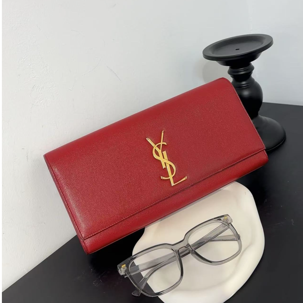 95新 YSL/圣罗兰 CS6103 ysl 红色手拿包
