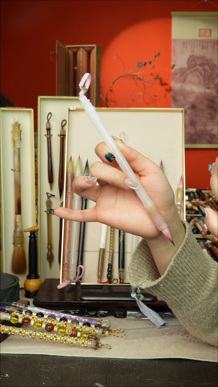 489号闪孤品高货毛笔链接 清水试笔 蘸墨不退