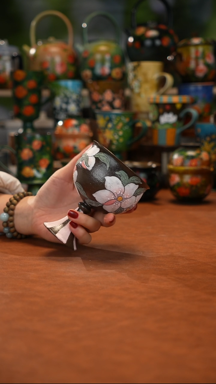 紫砂油画手绘釉下彩