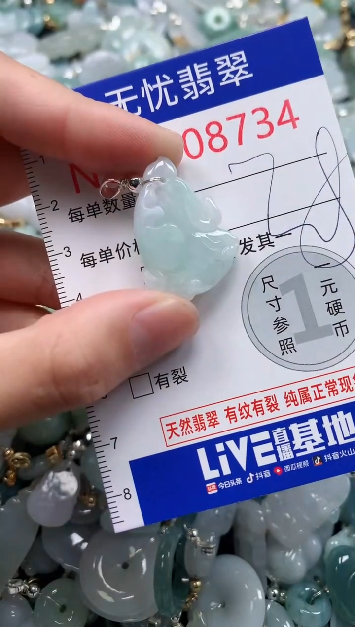 翡翠未镶嵌吊坠(不含链)8734