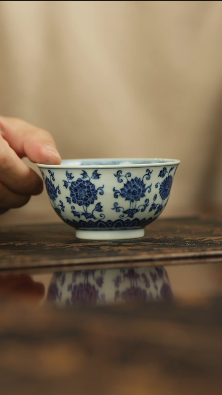 【闪购商品】杯子【瓷见如故】古官青花花卉杯