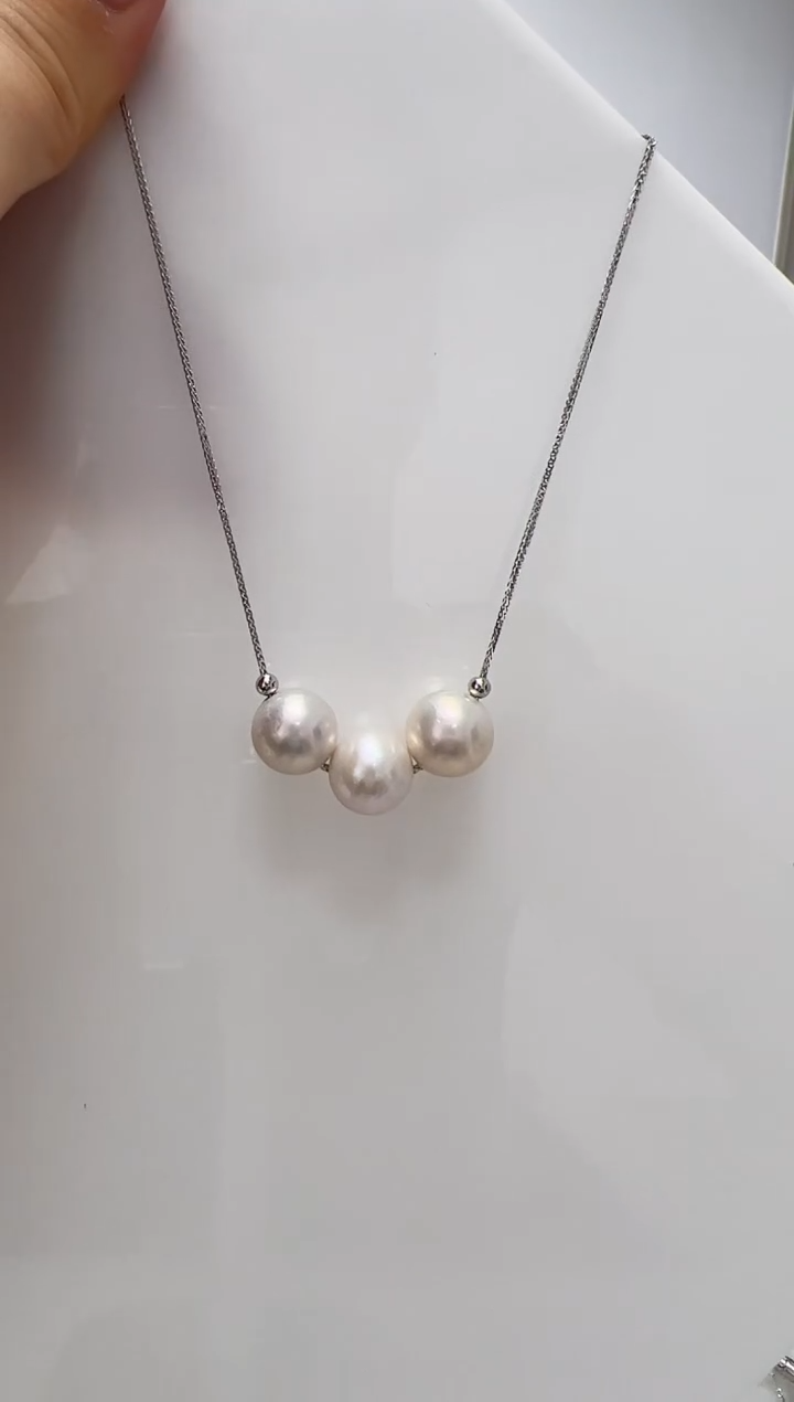 【闪购商品】淡水珍珠DA银S925镶嵌微笑链 B658