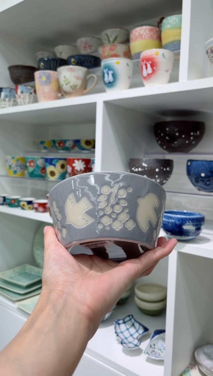 【闪购商品】瓷片飞鸟平底碗（棕）