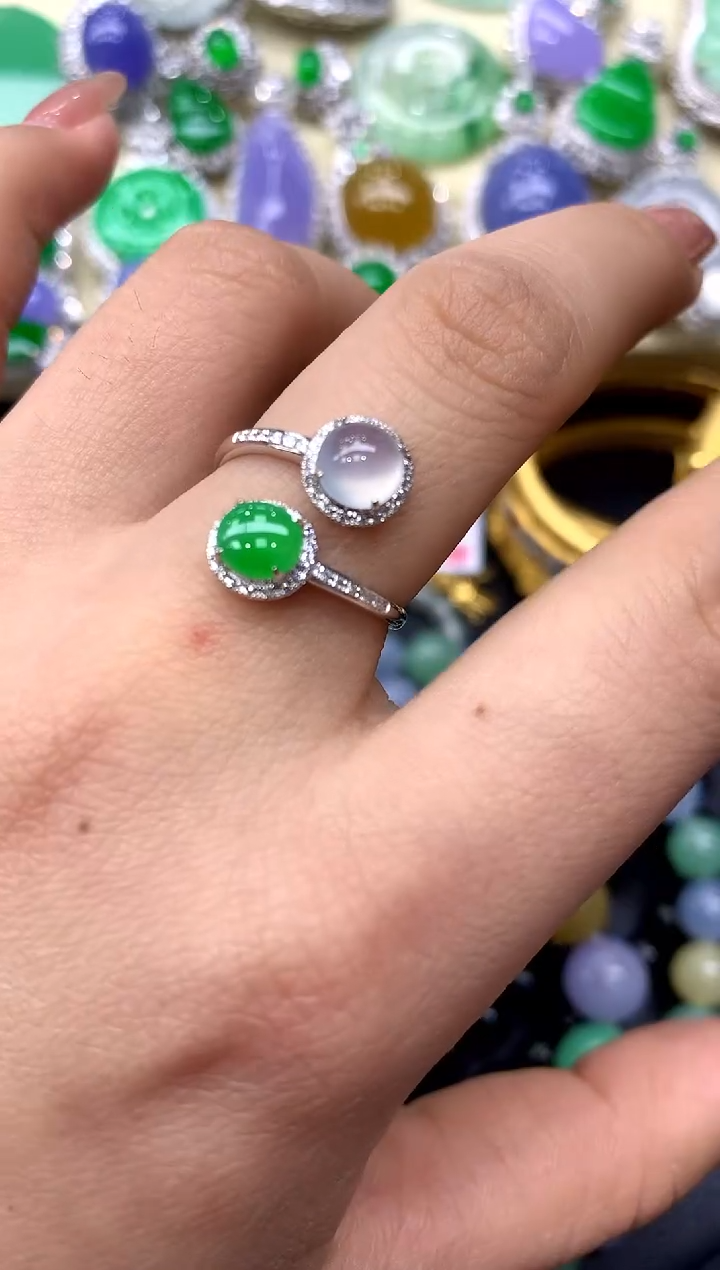 18K金镶嵌戒指翡翠218-中国好珍宝