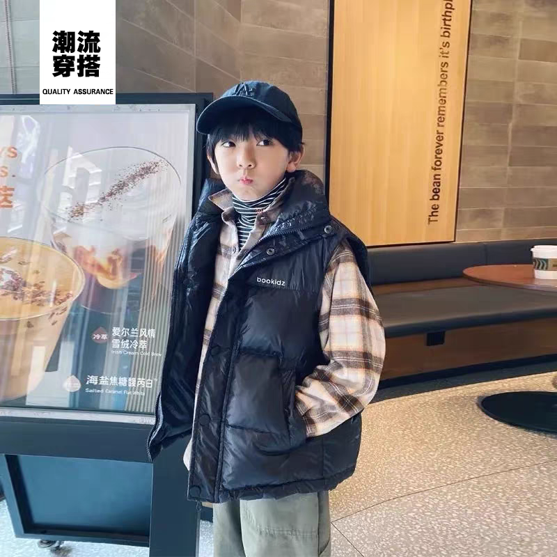 儿童book字母印花冬季棉马甲A14-5-3