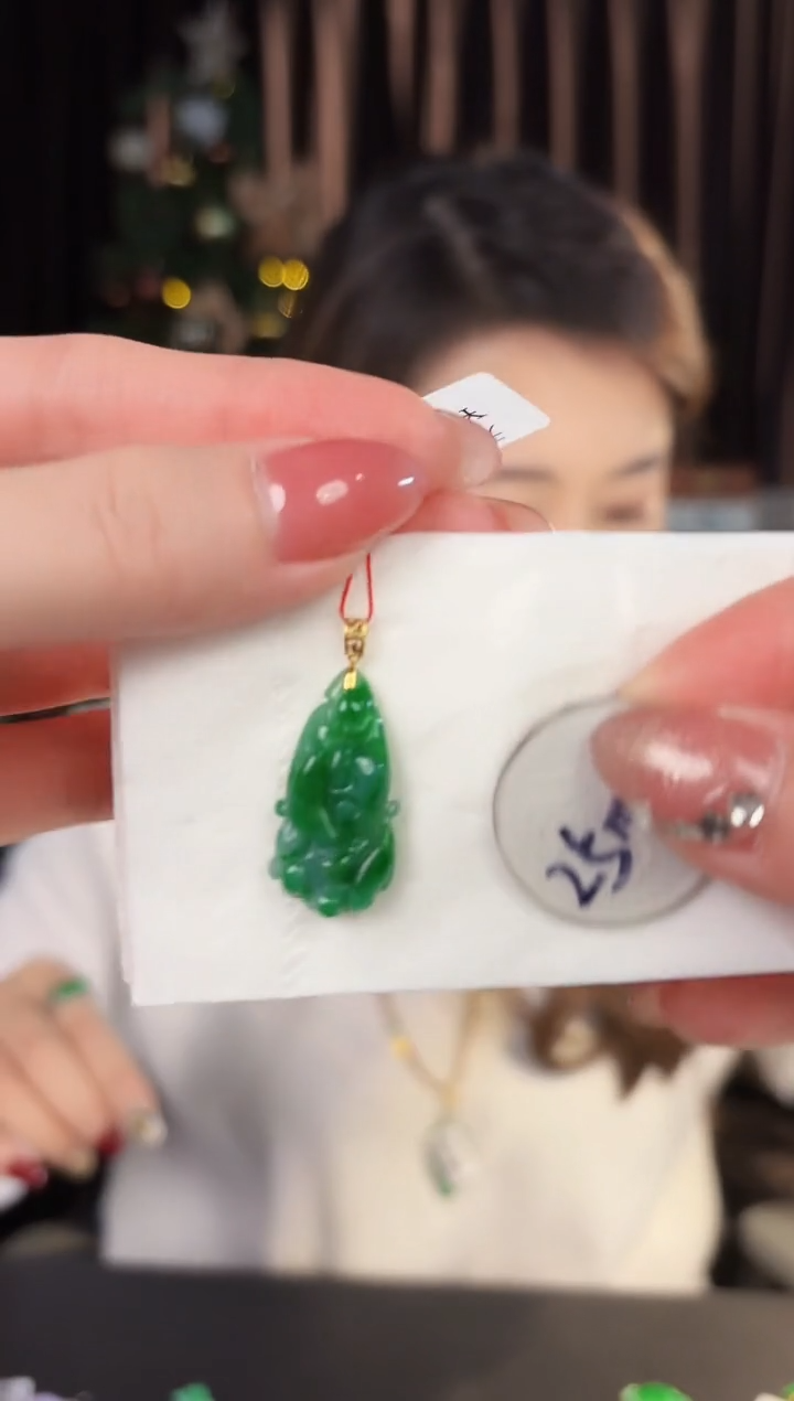 【闪购商品】翡翠颈饰18K金镶嵌缅料A货/支持复检/一件