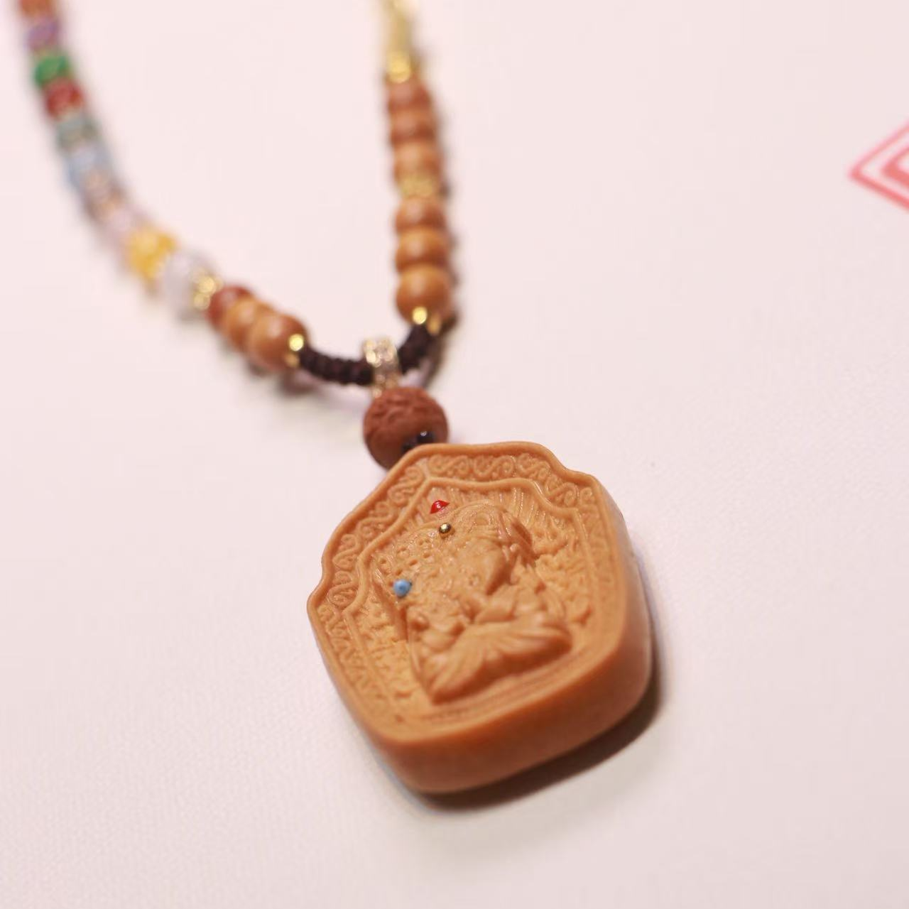 「沐兮文创」檀香雕刻项链吊坠+配饰