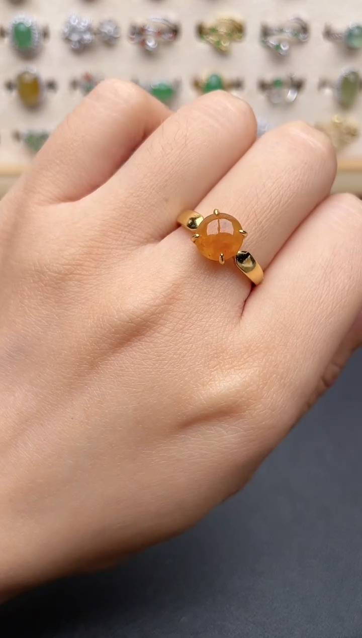 【闪购商品】翡翠戒指银S925镶嵌一物一证一礼盒