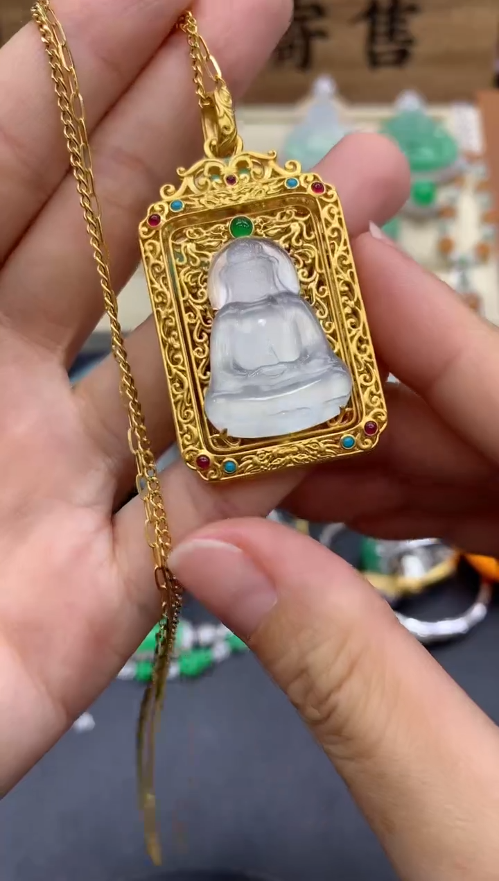 【闪购商品】翡翠颈饰18K金镶嵌597-中国好珍宝1