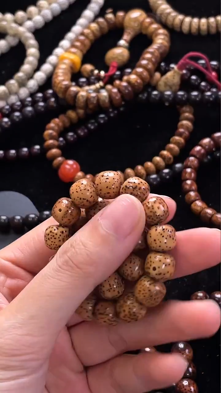 手串星月菩提精工级粉皮陈籽桶珠10*9手串