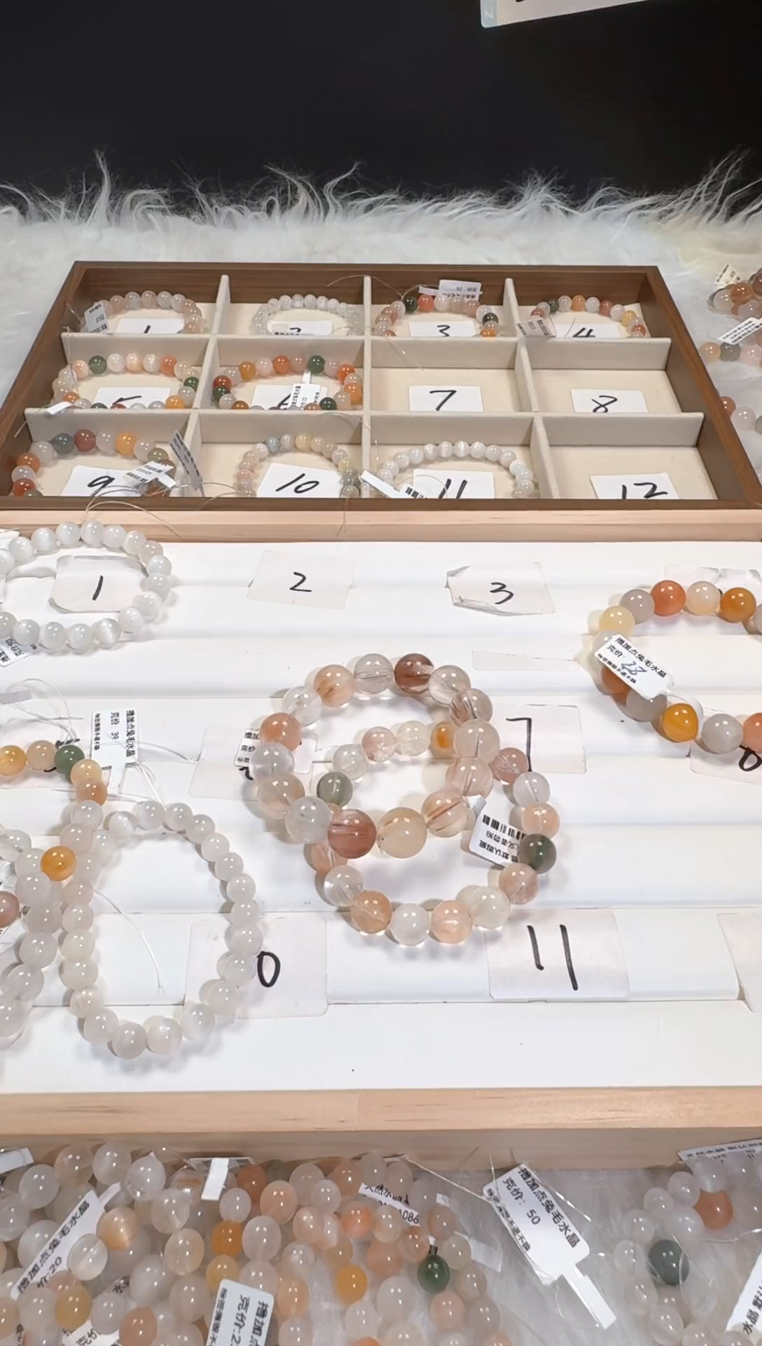 未镶嵌手链水晶兔毛手链7号链接 卡14咪+