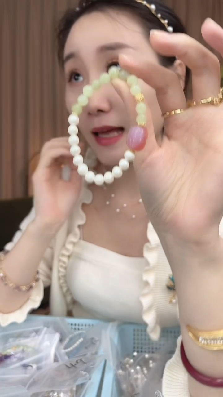 未镶嵌手绳淡水珍珠青提奶盖珍珠手链