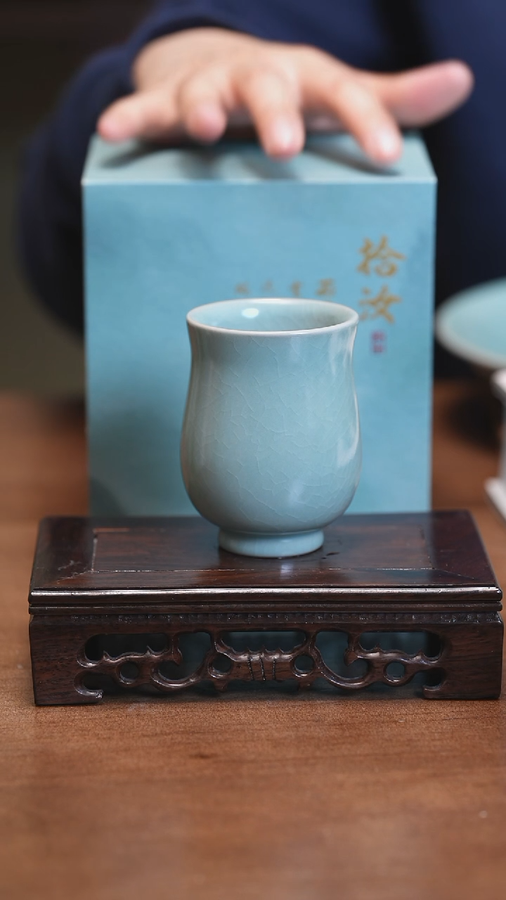 【闪购商品】Y宝丰宋官窑原产地汝瓷闻香杯（微瑕）