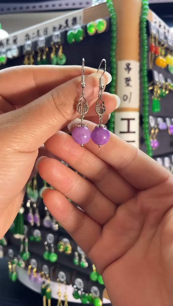 【闪购商品】翡翠耳饰银S925镶嵌028..